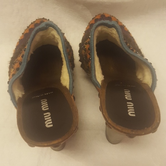 MIU MIU Boho Clogs Size 37.5 - Picture 4 of 8